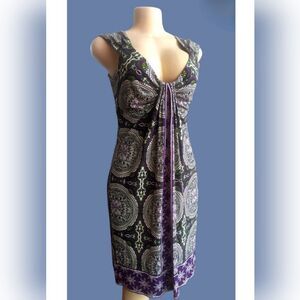 Signature London Style M Sleeveless Dress Mandala Print Vibrant 3307-W